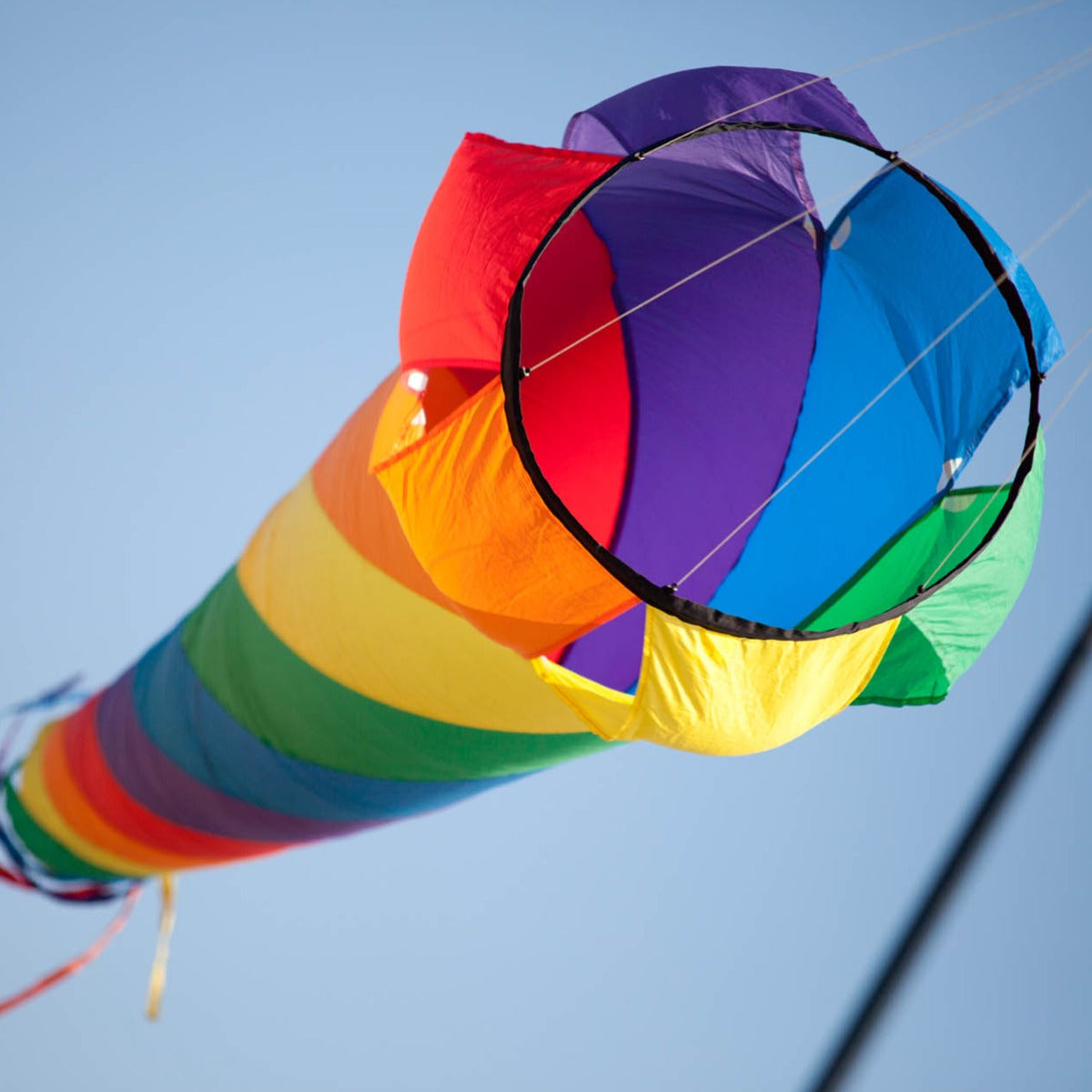 HQ Windspiel Turbine HQ Windturbine 180 cm Rainbow Windsack Leinenschmuck Windfahne