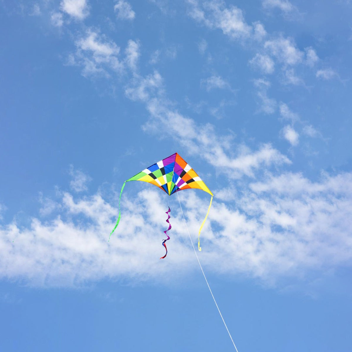 HQ Kinderdrachen Einleiner Drachen HQ Delta XL Rainbow Checker 210 cm Flugdrachen