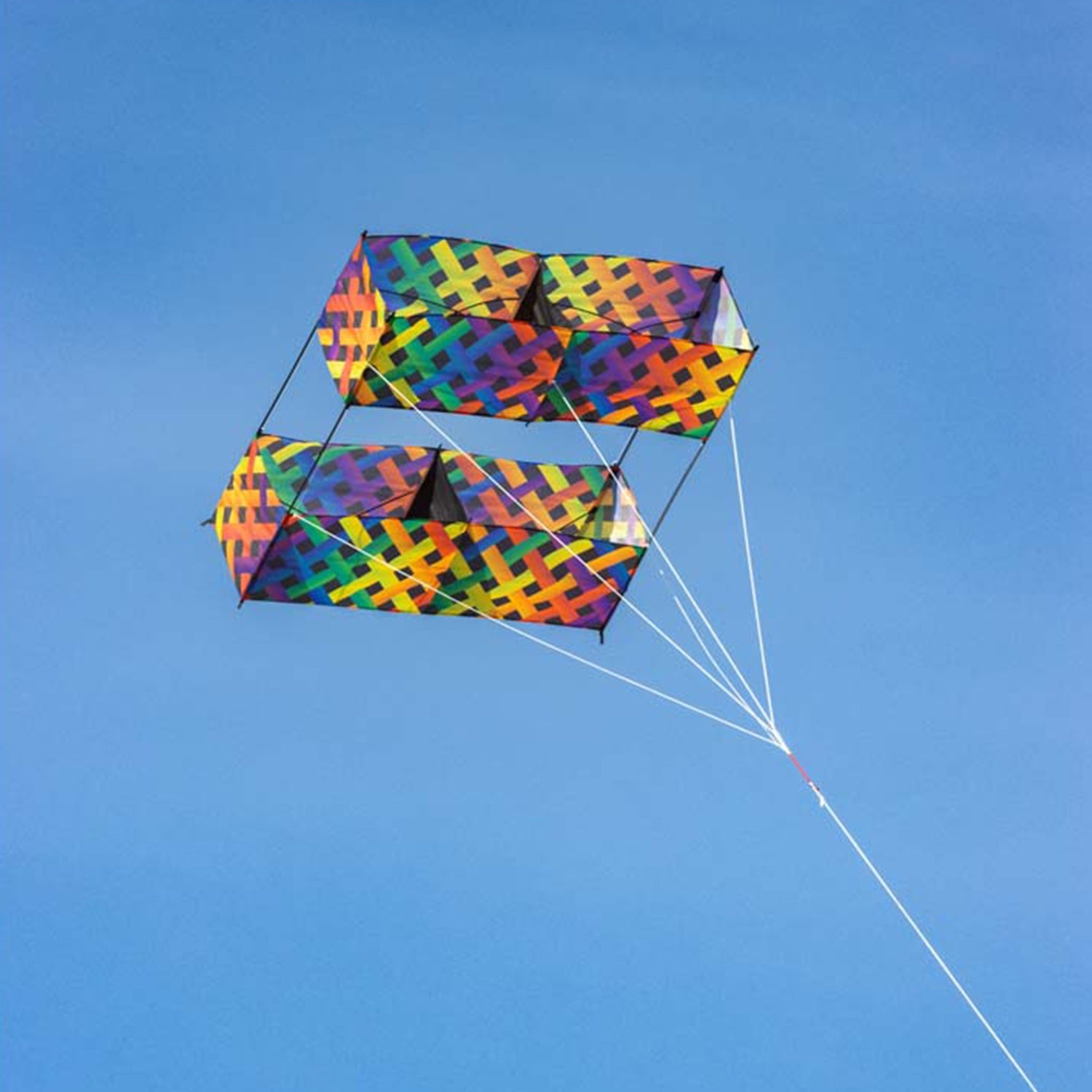 Kastendrachen Einleiner Drachen HQ Hargrave Box Kite Rainbow Mesh Flugdrachen