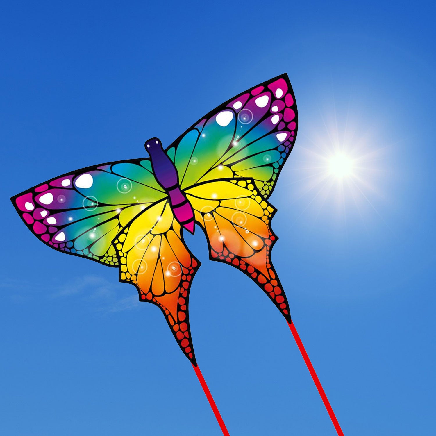 HQ Kinderdrachen Einleiner HQ Butterfly Rainbow 110 cm