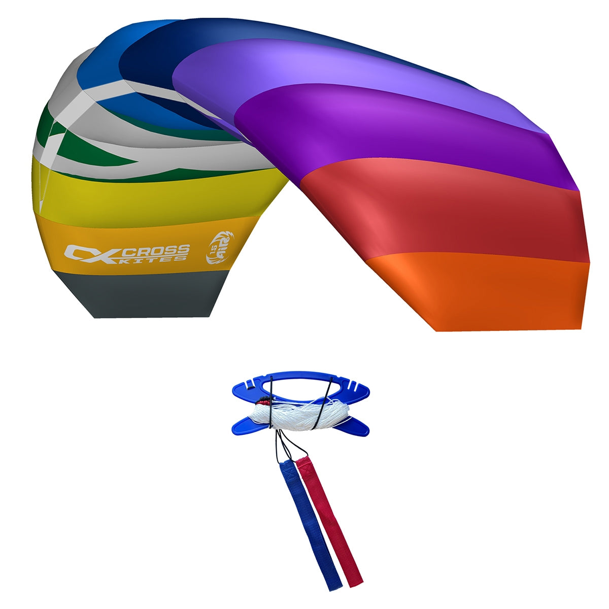 CrossKites Lenkmatte CrossKites Air 1.2 HW - High Wind Rainbow R2F Allround Lenkdrachen Kite