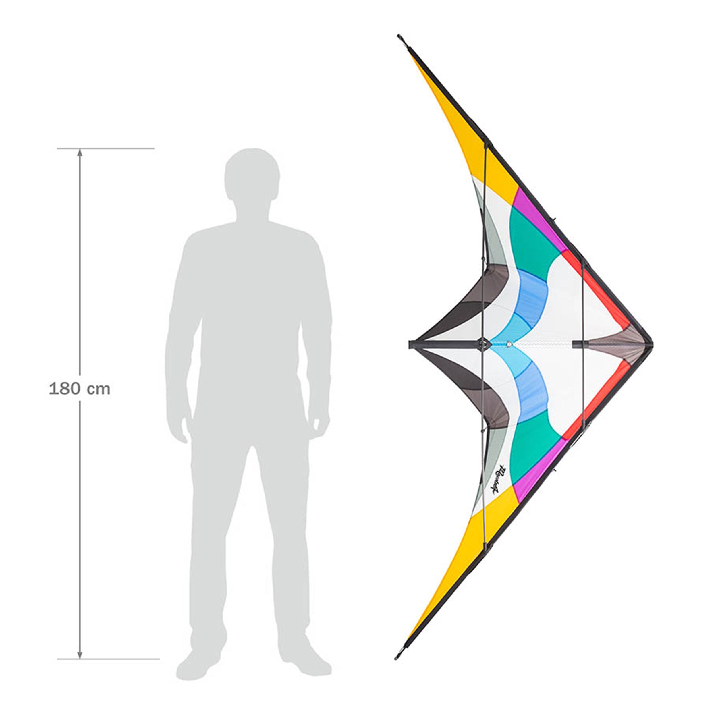 HQ Maestro 4 Lenkdrachen – Freestyle Trick Drachen 220 cm, inkl. Dyneema-Schnüre, Allrounder ab 14 Jahren