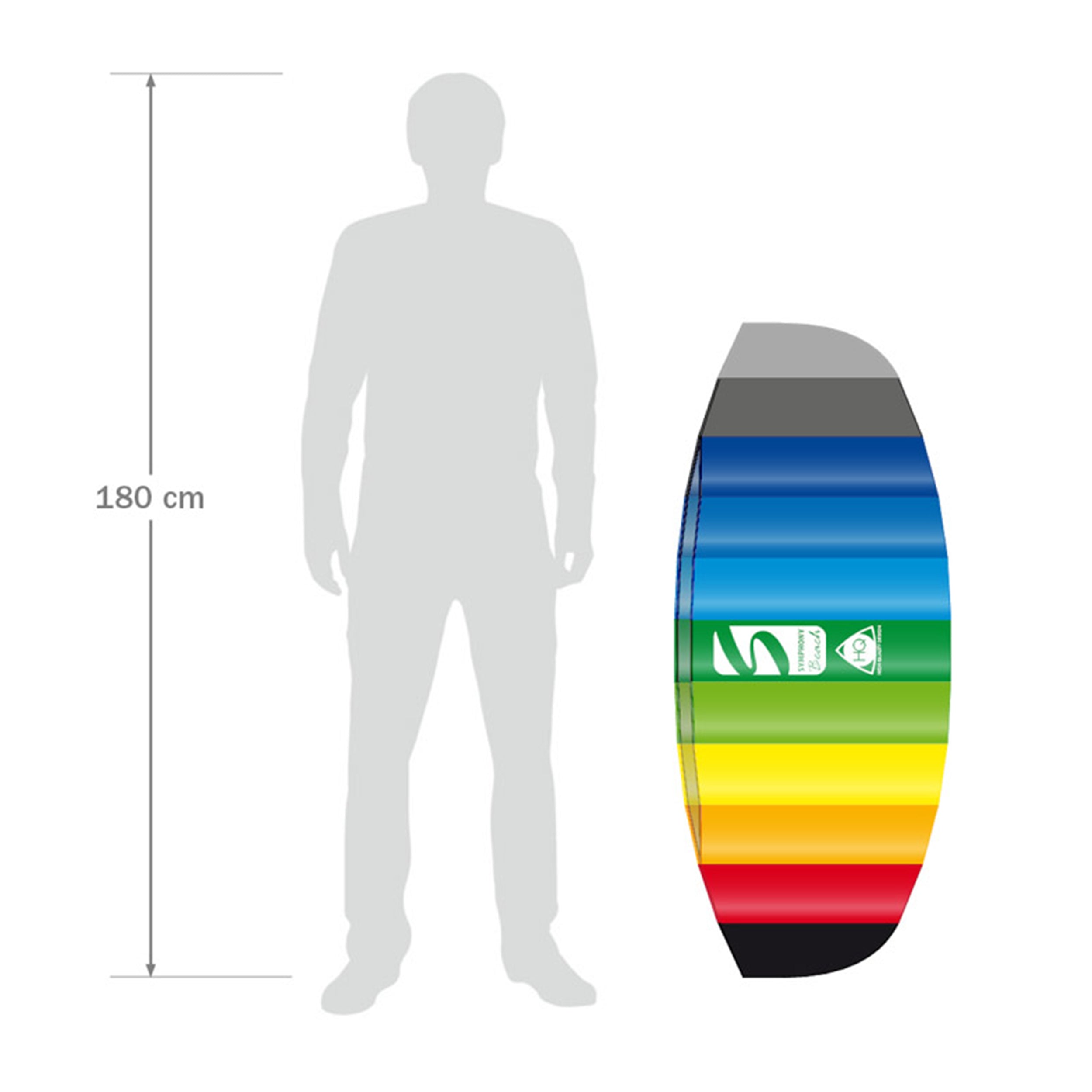 HQ Lenkmatte HQ Symphony Beach III 1.3 Rainbow Ready to Fly Lenkmatte 2 Leiner Kite Matte