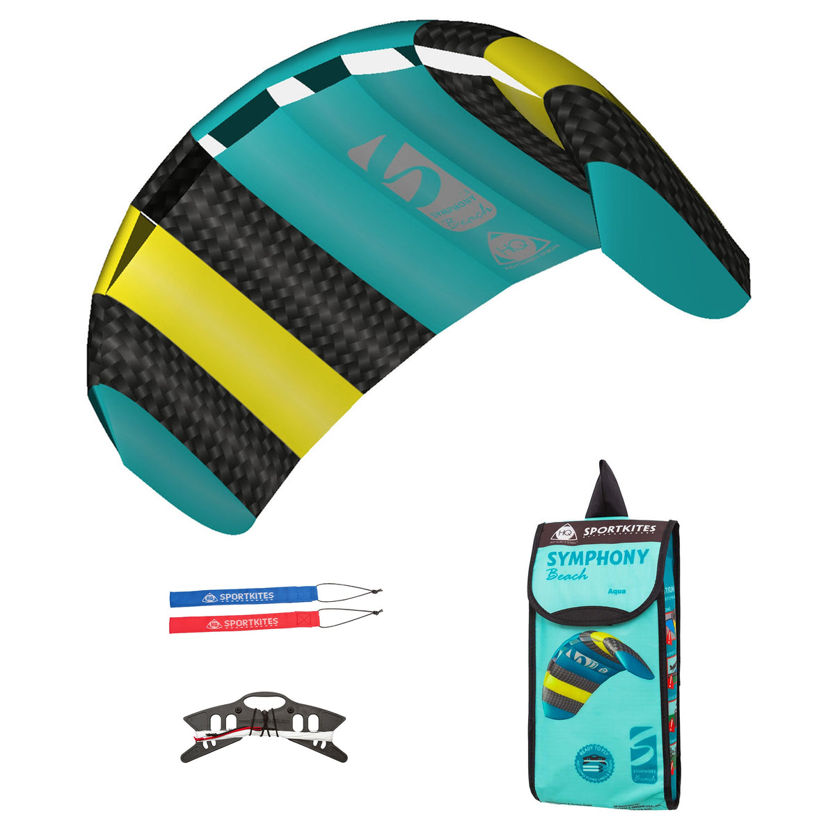 HQ Lenkmatte HQ Symphony Beach III 1.3 Aqua Ready to Fly Lenkmatte 2 Leiner Kite Matte