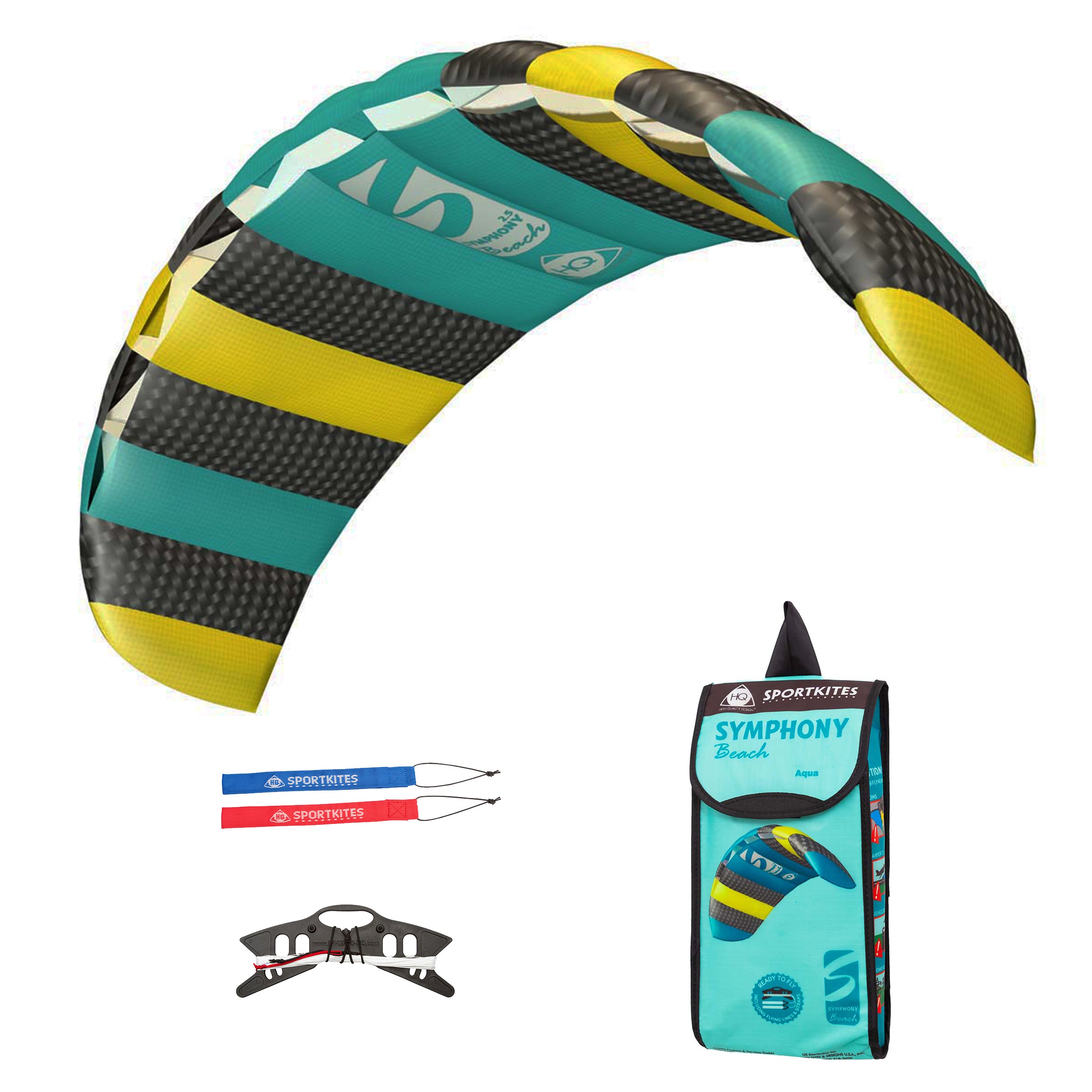 HQ Lenkmatte HQ Symphony Beach III 2.5 Aqua R2F Allround Lenkmatte Kite