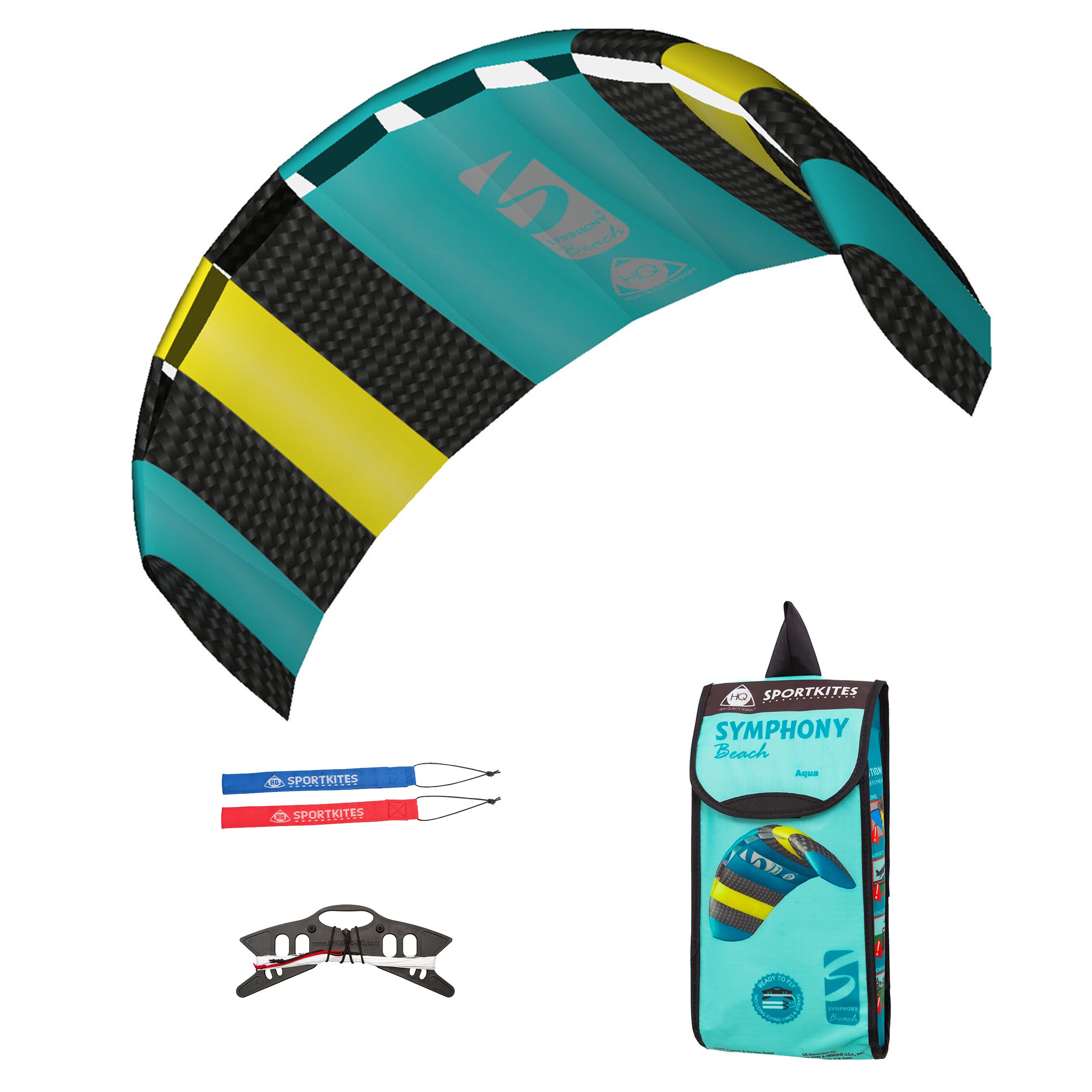 HQ Lenkmatte HQ Symphony Beach III 1.8 Aqua Ready to Fly Lenkmatte 2 Leiner Kite Matte