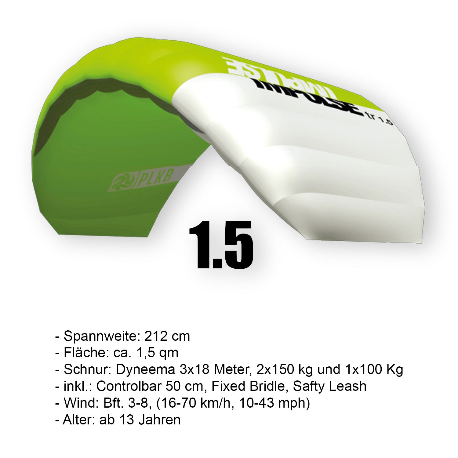 PLKB Impulse TR Trainer Kite | Lenkmatte 3 Leiner mit Bar und Kite Killer Lenkdrachen Matte R2F Powerkite | von Peter Lynn Kites