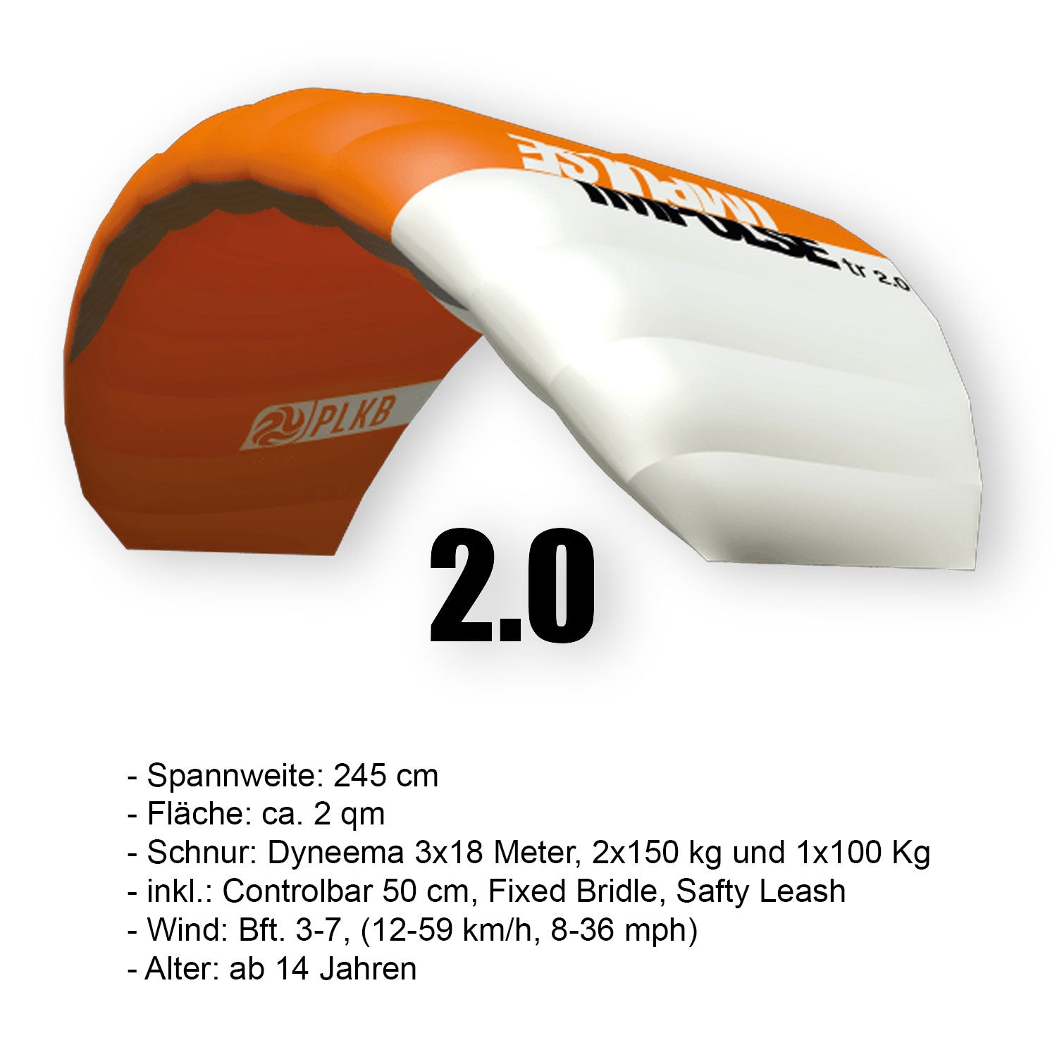 PLKB Impulse TR Trainer Kite | Lenkmatte 3 Leiner mit Bar und Kite Killer Lenkdrachen Matte R2F Powerkite | von Peter Lynn Kites