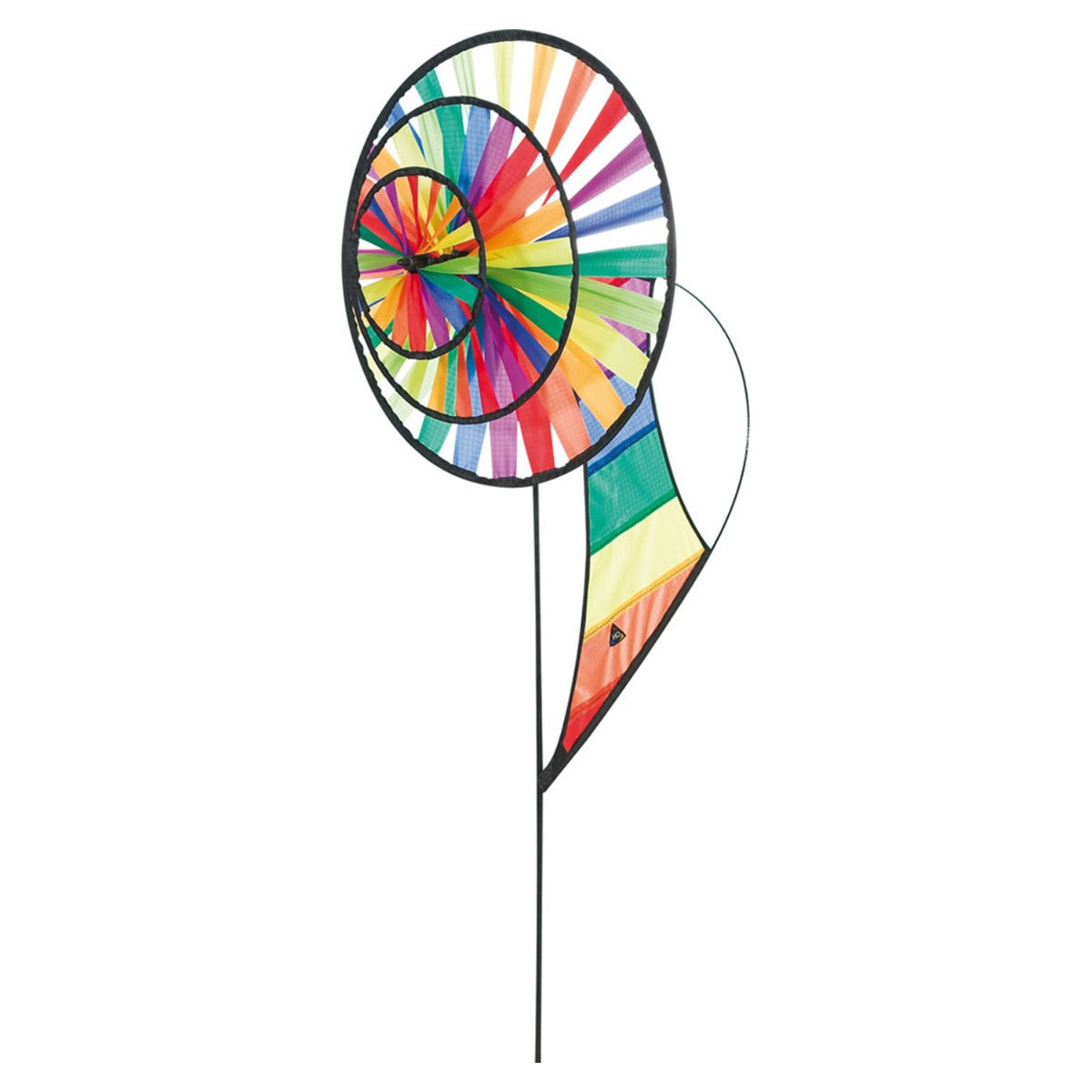 HQ Windspiel HQ Magic Wheel Triple Banner Rainbow 44 cm Garten Dekoration Windrad