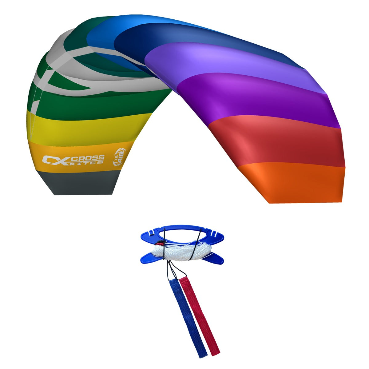 CrossKites Lenkmatte CrossKites Air 1.8 Rainbow Ready to Fly Lenkmatte 2 Leiner Kite Matte