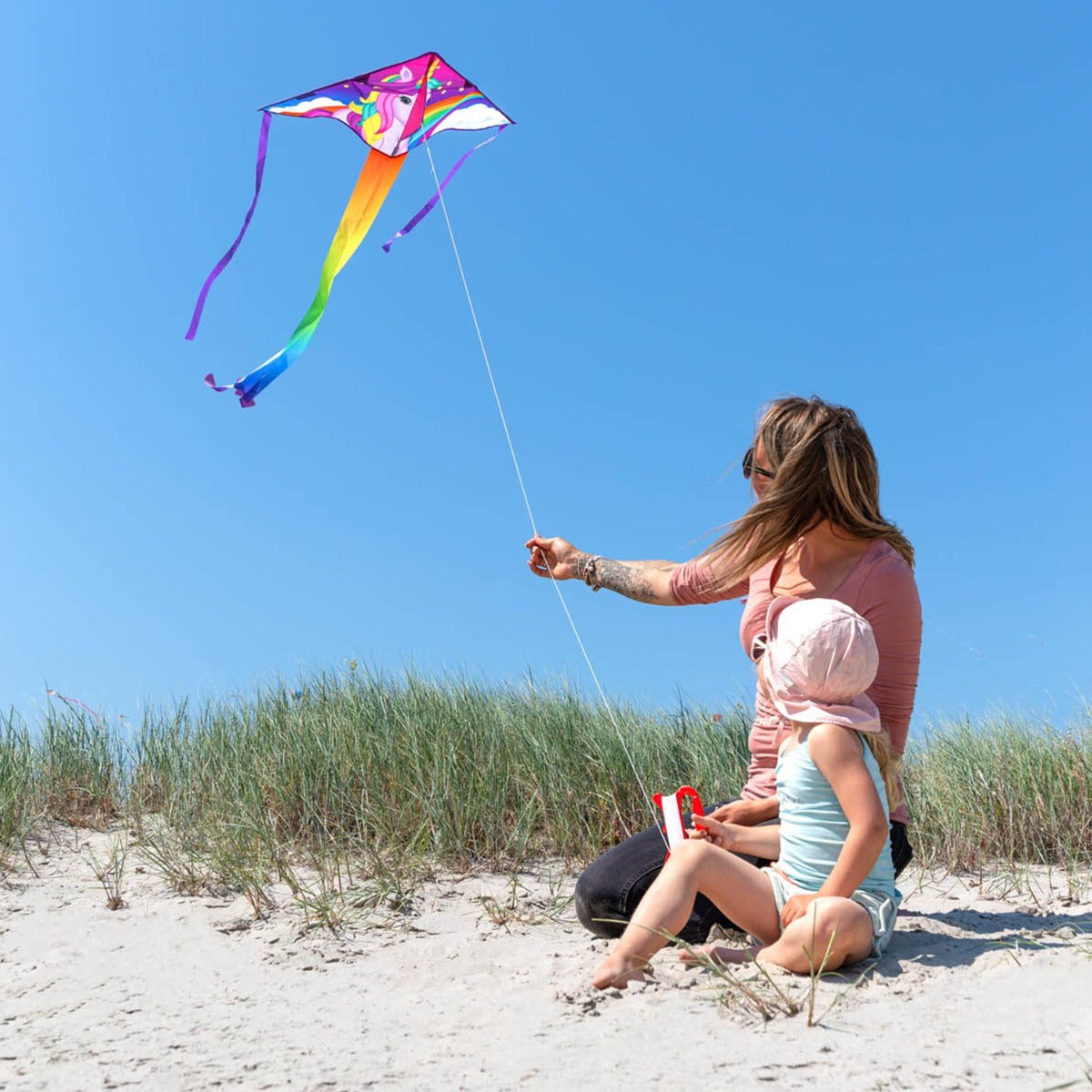 HQ Ecoline Flying Creatures Kinderdrachen – Einleiner-Drachen Mit 25m Schnur, Wenig Wind Nötig, Ab 5 Jahren (inkl. Griff)