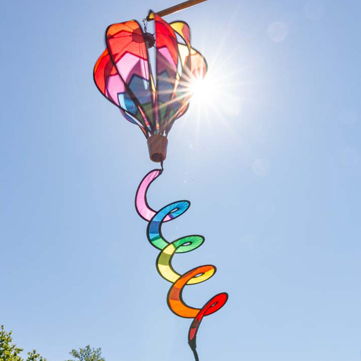 HQ Windspiel Heißluftballon HQ Hot Air Balloon Twist Sunrise Windsack Garten Dekoration